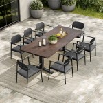 Aeris 9-Piece Outdoor Patio Aluminum Dining Set - Image 18