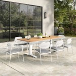 Aeris 9-Piece Outdoor Patio Aluminum Dining Set - Image 39
