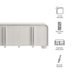 Bellamy Curved 4-Door Sideboard Cabinet - Image 3