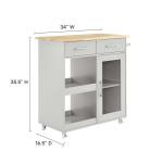 Culinary Kitchen Cart With Towel Bar - Image 4