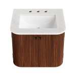 Zia 24" Wall-Mount Bathroom Vanity with Marble Sink - Image 40