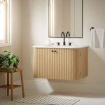 Zia 30" Wall-Mount Bathroom Vanity with Marble Sink - Image 32