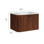 Zia 30" Wall-Mount Bathroom Vanity with Marble Sink - Image 36