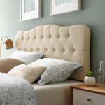 Annabel Upholstered Fabric Queen Headboard - Image 9