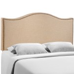 Curl Nailhead Upholstered Queen Headboard - Image 2