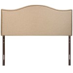 Curl Nailhead Upholstered Queen Headboard - Image 8