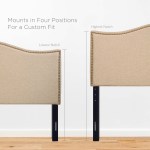 Curl Nailhead Upholstered Queen Headboard - Image 6