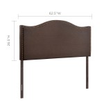 Curl Nailhead Upholstered Queen Headboard - Image 13