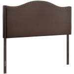 Curl Nailhead Upholstered Queen Headboard - Image 14