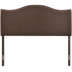 Curl Nailhead Upholstered Queen Headboard - Image 15