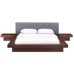 Freja 3 Piece Fabric Queen Bedroom Set in Walnut Gray - Image 4