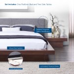 Freja 3 Piece Fabric Queen Bedroom Set in Walnut Gray - Image 2