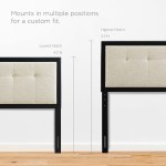 Draper Tufted Fabric and Wood King Headboard - Image 5