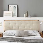 Collins Tufted Fabric and Wood King Headboard - Image 18