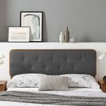 Collins Tufted Fabric and Wood King Headboard - Image 27