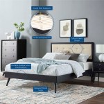 Willow Wood Queen Platform Bed With Splayed Legs - Image 3