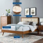 Willow Wood Queen Platform Bed With Splayed Legs - Image 38