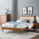 Willow Wood Queen Platform Bed With Splayed Legs - Image 37