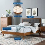 Willow Wood Queen Platform Bed With Splayed Legs - Image 51