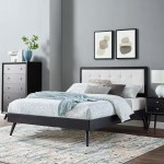 Willow Wood King Platform Bed With Splayed Legs - Image 24