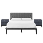 Dakota 3 Piece Upholstered Bedroom Set in Blue - Image 14