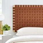 Sparta Weave Wall-Mount Vegan Leather Twin Headboard - Image 18