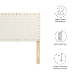 Sparta Weave Vegan Leather Full Headboard - Image 4