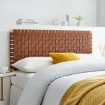 Sparta Weave Vegan Leather Full Headboard - Image 17