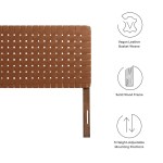Sparta Weave Vegan Leather Full Headboard - Image 28