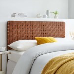 Sparta Weave Vegan Leather Full Headboard - Image 33