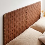 Sparta Weave Wall-Mount Vegan Leather Queen Headboard - Image 30