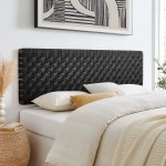 Sparta Weave Wall-Mount Vegan Leather King Headboard - Image 22