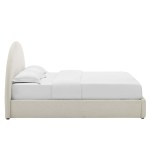 Resort Upholstered Fabric Arched Round Full Platform Bed - Image 7