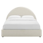 Resort Upholstered Fabric Arched Round Full Platform Bed - Image 8