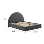 Resort Upholstered Fabric Arched Round Full Platform Bed - Image 22