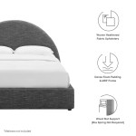 Resort Upholstered Fabric Arched Round Full Platform Bed - Image 23