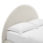 Resort Upholstered Fabric Arched Round Queen Platform Bed - Image 9