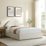 Resort Upholstered Fabric Arched Round Queen Platform Bed - Image 10