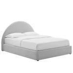Resort Upholstered Fabric Arched Round Queen Platform Bed - Image 12