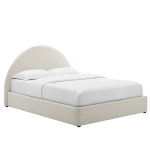 Resort Upholstered Fabric Arched Round King Platform Bed - Image 2