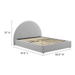 Resort Upholstered Fabric Arched Round King Platform Bed - Image 13