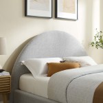Resort Upholstered Fabric Arched Round King Platform Bed - Image 20