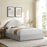 Resort Upholstered Fabric Arched Round King Platform Bed - Image 19