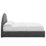 Resort Upholstered Fabric Arched Round King Platform Bed - Image 25