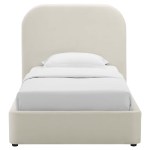 Keynote Performance Velvet Curved Twin Platform Bed - Image 8