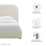 Keynote Performance Velvet Curved Twin Platform Bed - Image 5