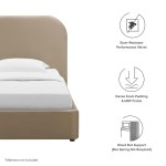 Keynote Performance Velvet Curved Twin Platform Bed - Image 14