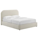 Keynote Upholstered Fabric Curved King Platform Bed - Image 2
