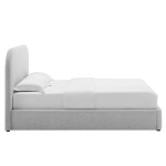 Keynote Upholstered Fabric Curved King Platform Bed - Image 16