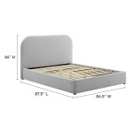 Keynote Upholstered Fabric Curved King Platform Bed - Image 13